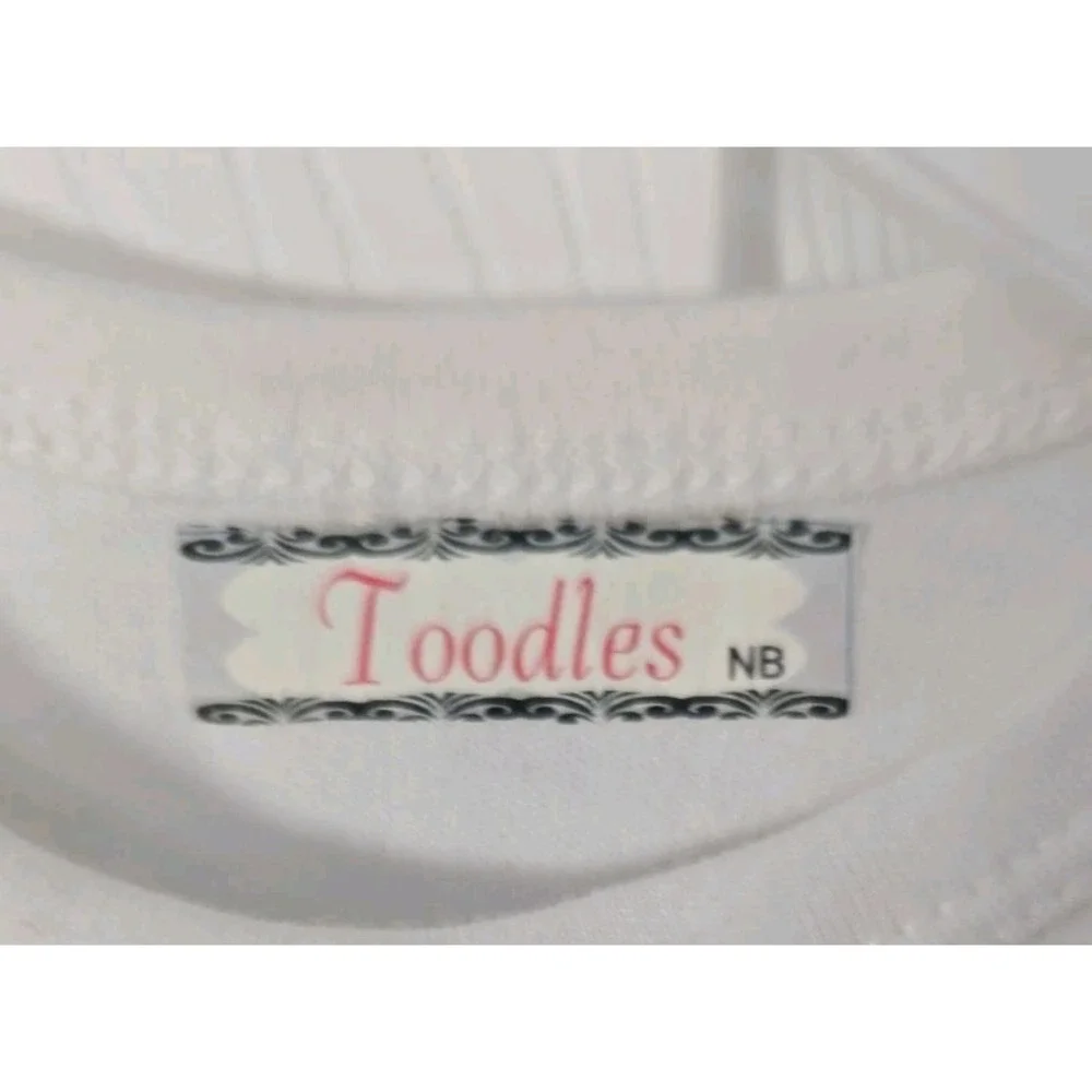 NWOT Toodles Boutique Blue and White Soft Newborn Layette‎ Gown NB